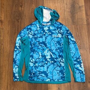 Huk Fishing Performance Hooded Long-Sleeve Shirt.